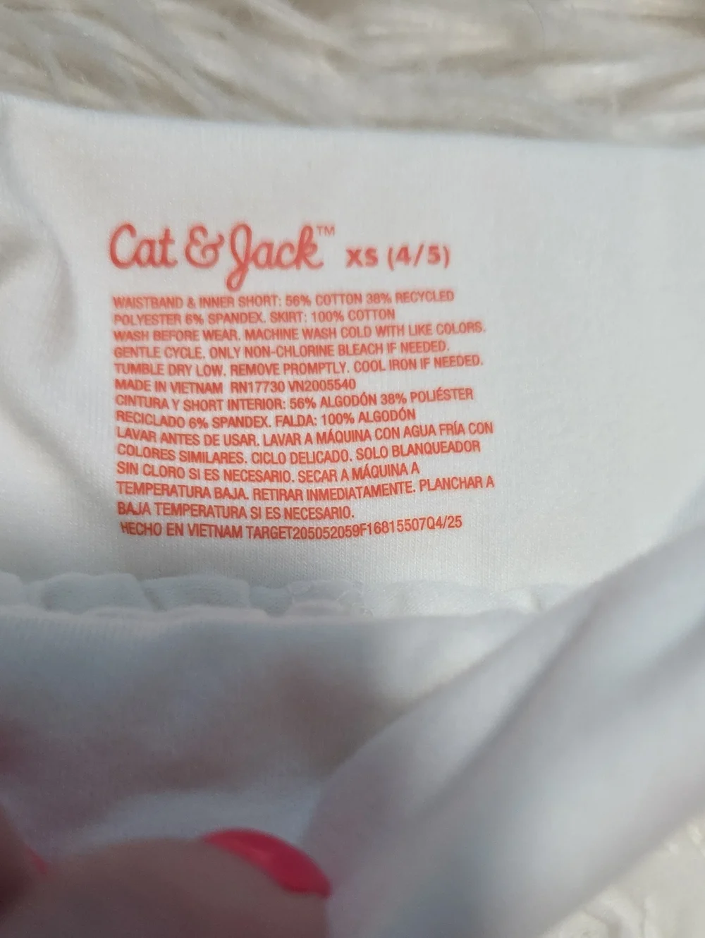 NWT Cat & Jack Eyelet Skort- XS Or 4/5